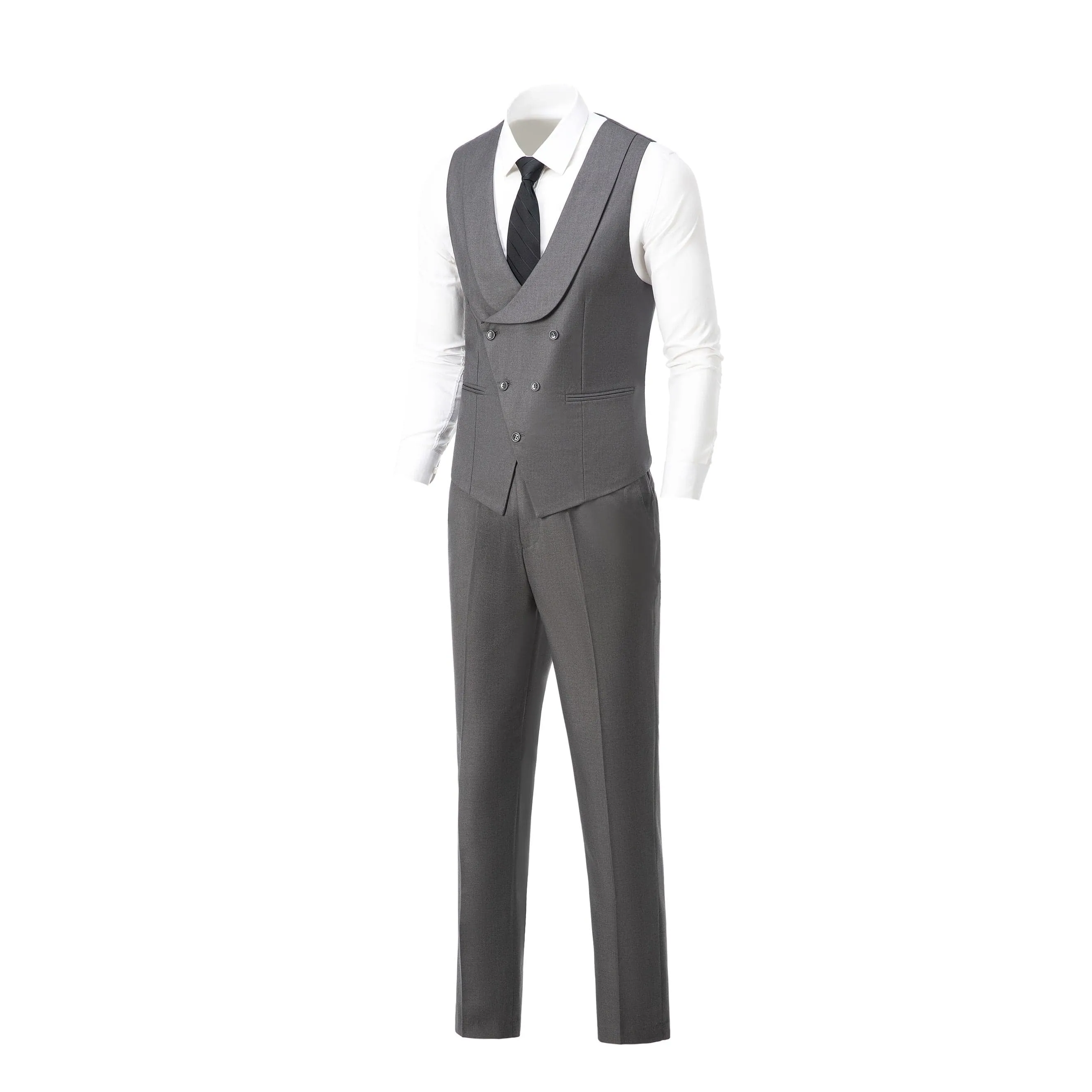 Men's 3 Piece Suits Slim Fit Notch Lapel Western Tuxedos (White Blazer Vest  Pant)