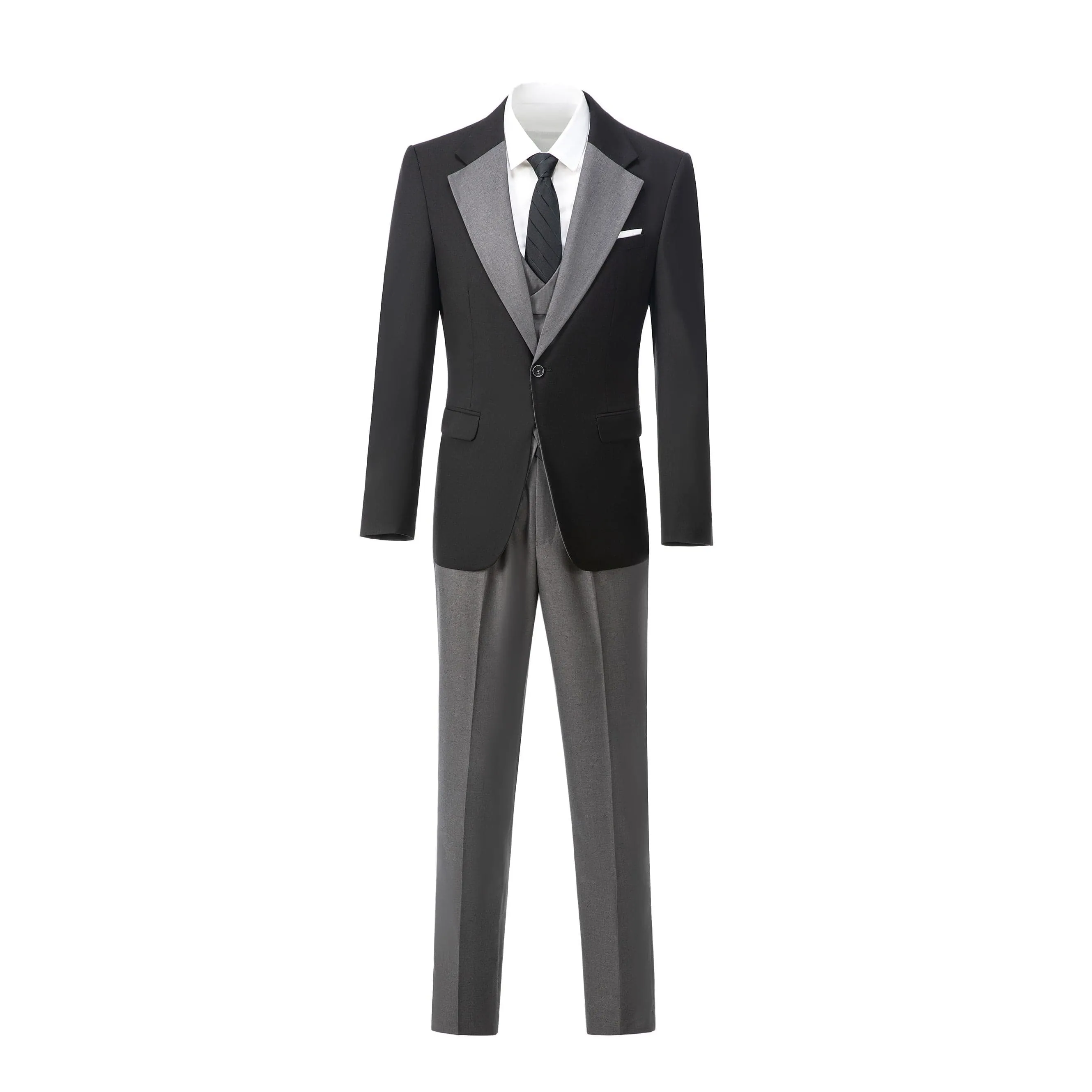 Men's 3 Piece Suits Slim Fit Notch Lapel Western Tuxedos (White Blazer Vest  Pant)