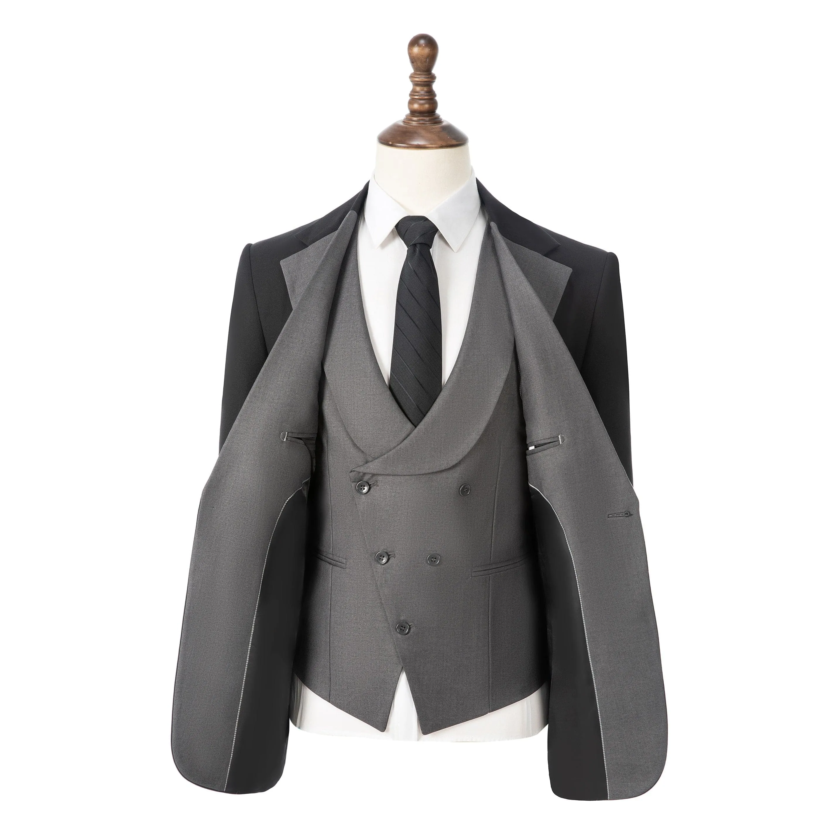Men's 3 Piece Suits Slim Fit Notch Lapel Western Tuxedos (White Blazer Vest  Pant)