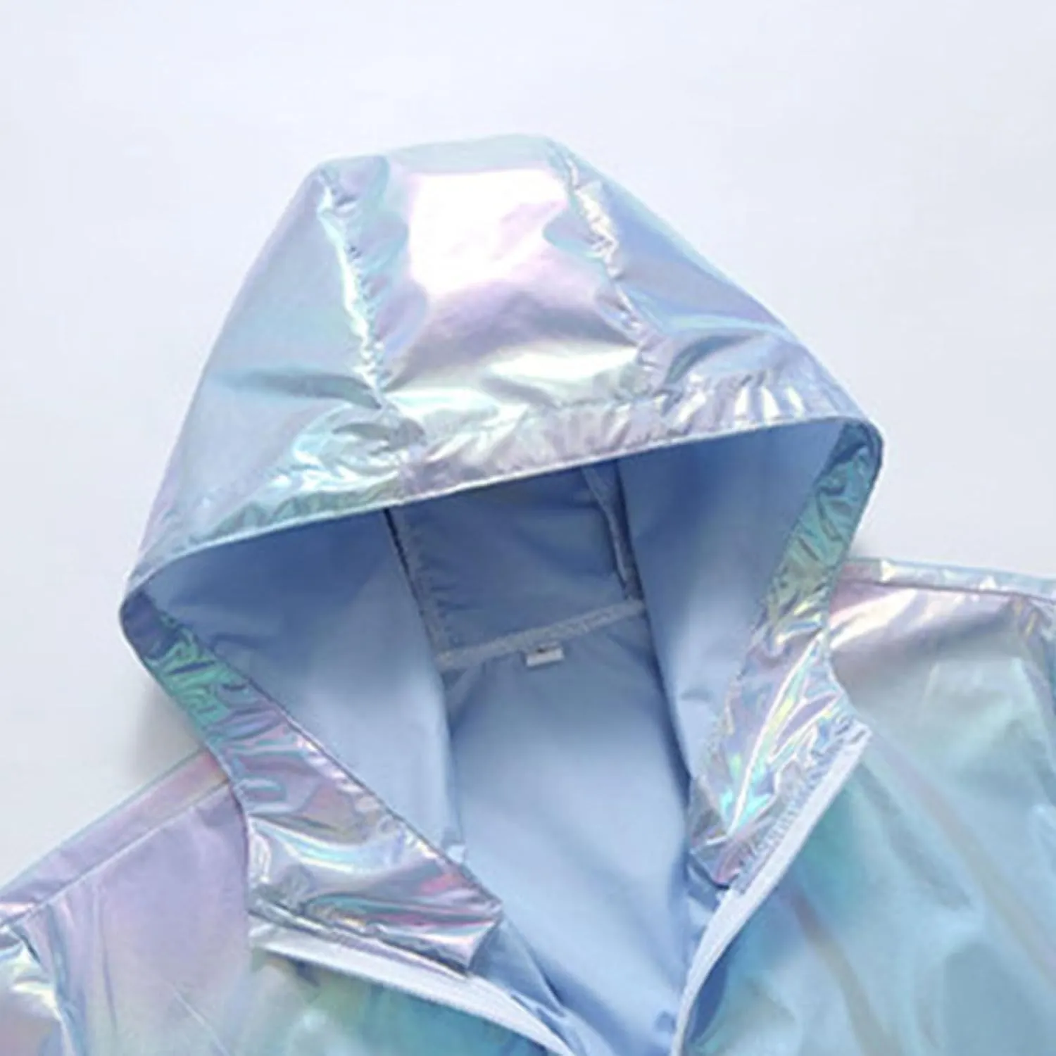 Mens Metallic Holographic Jackets Retro 70s Disco Christmas Party Hip Hop Futuristic Rave Zip Up Hoodie with Pocket