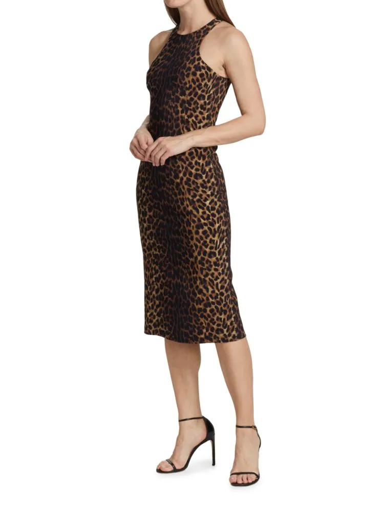 Michael Kors Collection Cheetah Print Sheath Dress in Graphite Multi