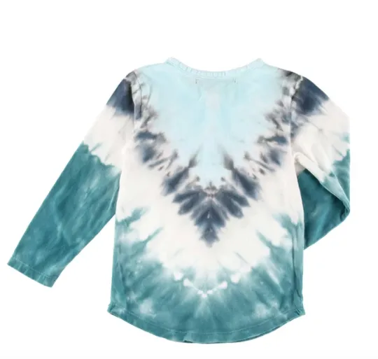 Miki Miette - Boys Buzz Tie Dye Henley in Surf