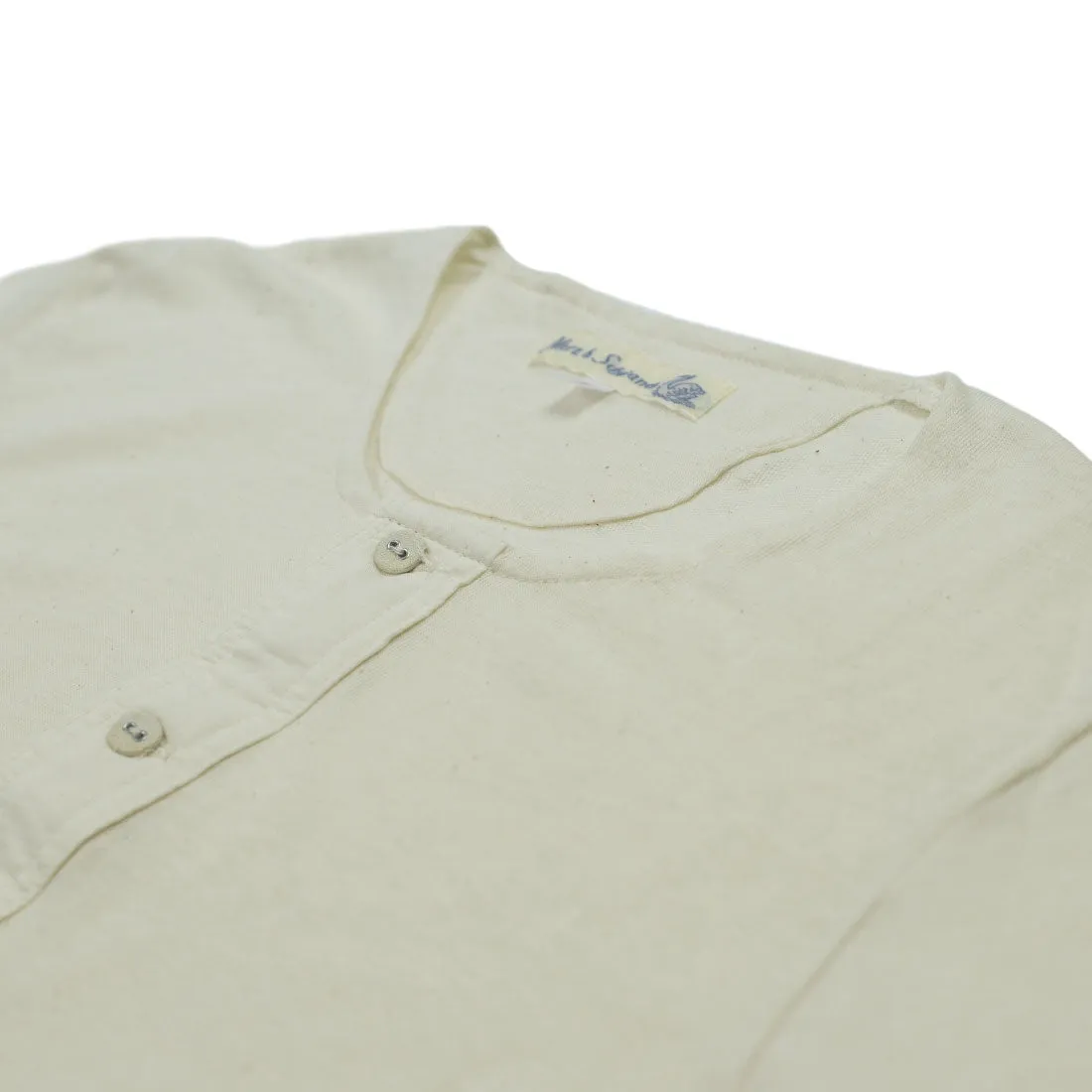 Natural color short-sleeve 103 Henley shirt (restock)