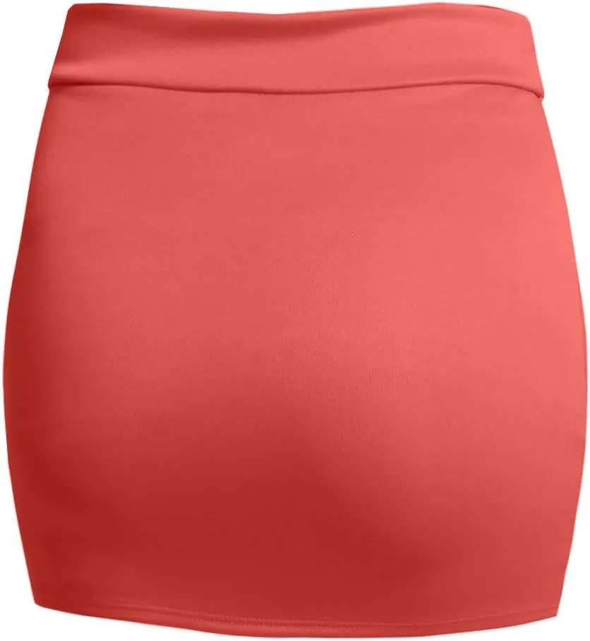 NE PEOPLE Women's Mini Skirt  Stretch Knit Bodycon Slim Fit Pencil Solid Skirts Made in USA