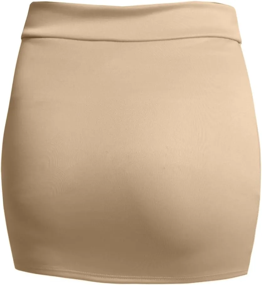 NE PEOPLE Women's Mini Skirt  Stretch Knit Bodycon Slim Fit Pencil Solid Skirts Made in USA