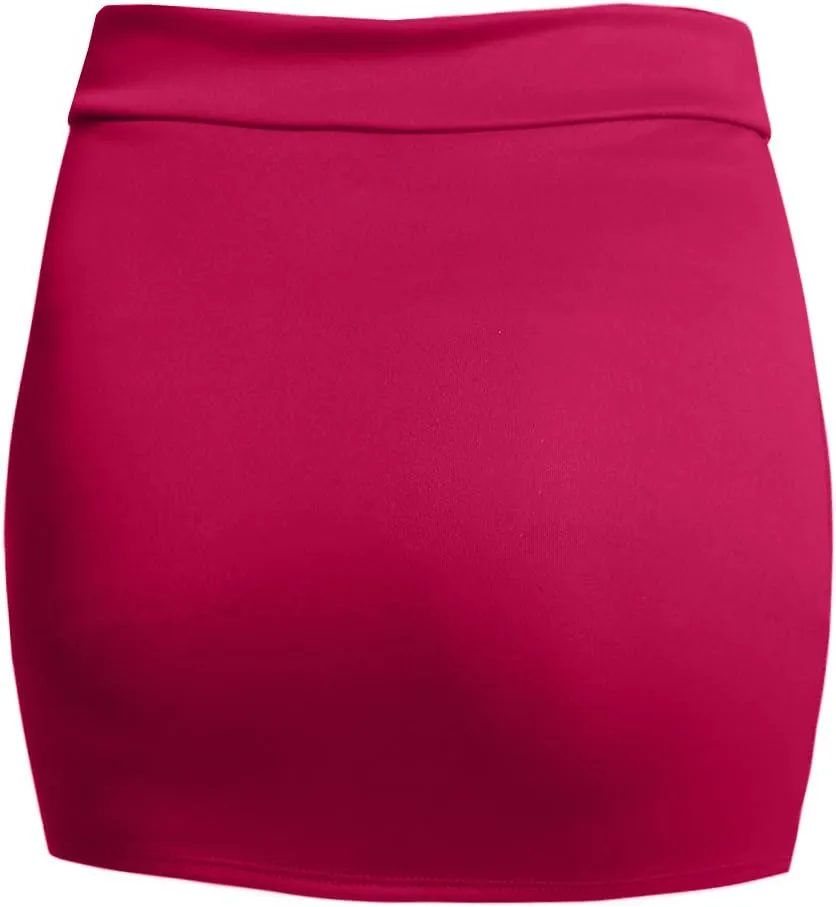 NE PEOPLE Women's Mini Skirt  Stretch Knit Bodycon Slim Fit Pencil Solid Skirts Made in USA