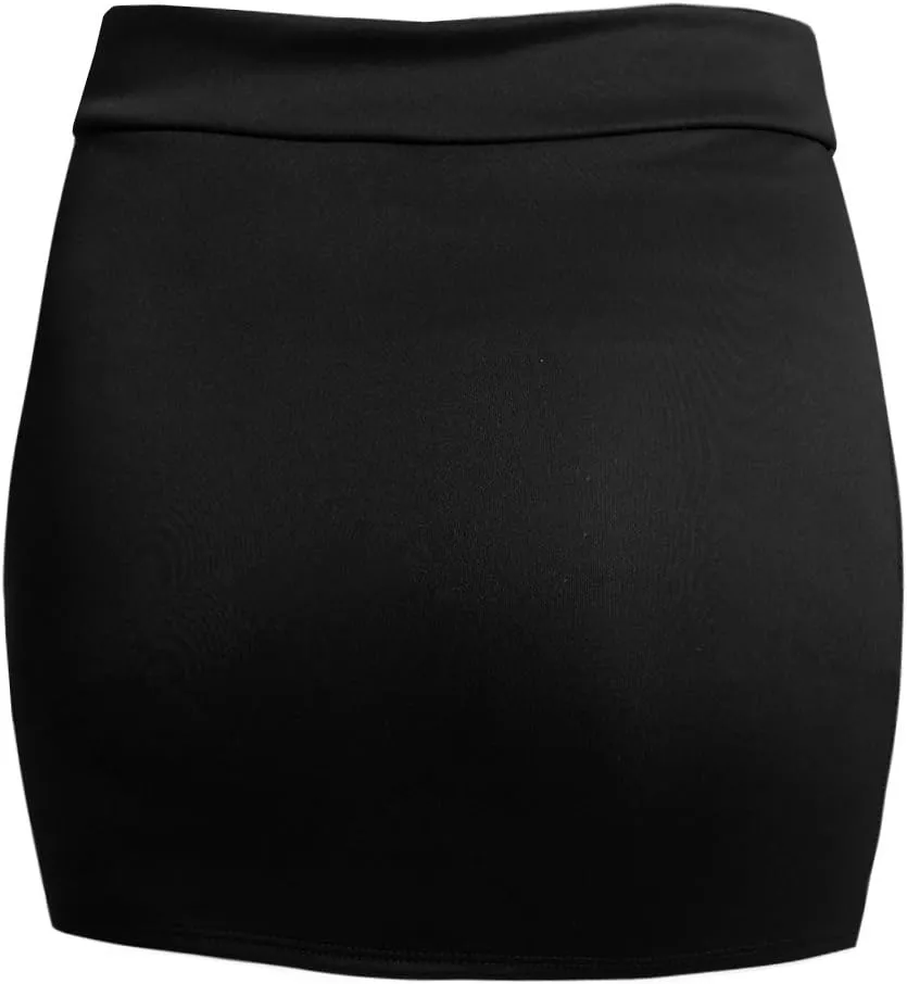 NE PEOPLE Women's Mini Skirt  Stretch Knit Bodycon Slim Fit Pencil Solid Skirts Made in USA