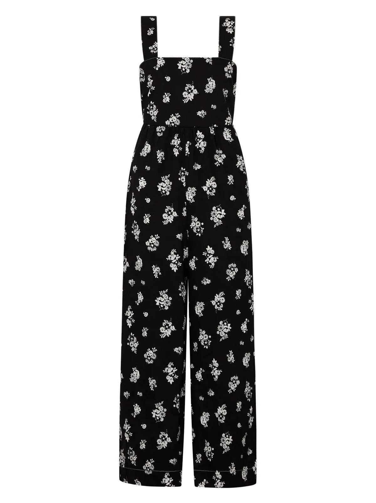 Octavia Black Mono Floral Sleeveless Jumpsuit