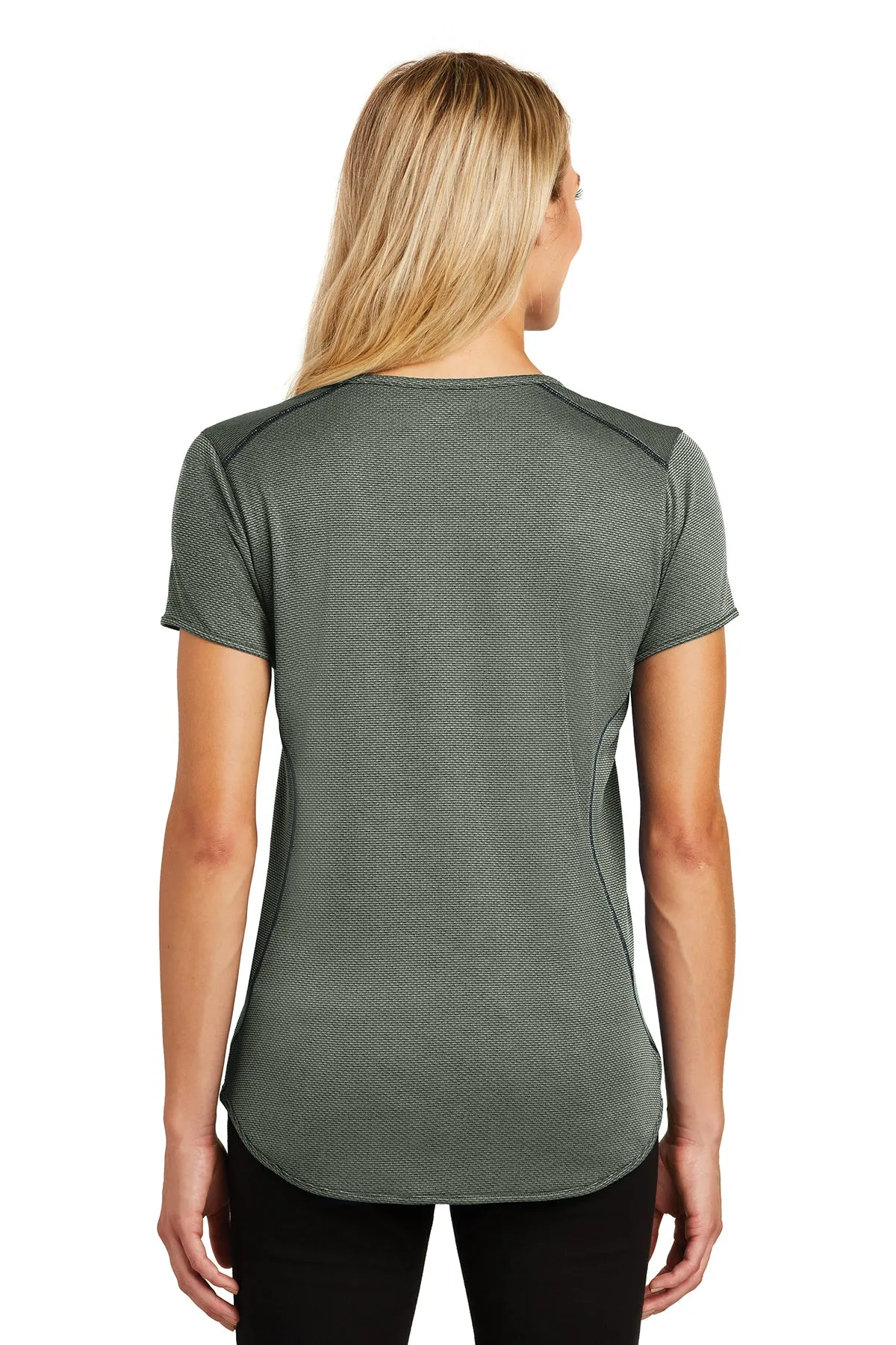 OGIO Ladies Orbit Customized Henleys, Blacktop/ Gear Grey