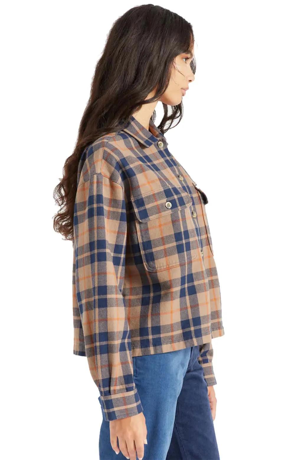 Pine Bark Bowery Women's Long Sleeve Flannel Shirt