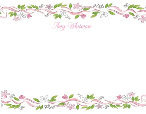 Pink Floral Stationery Set