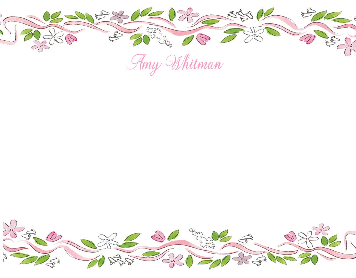 Pink Floral Stationery Set