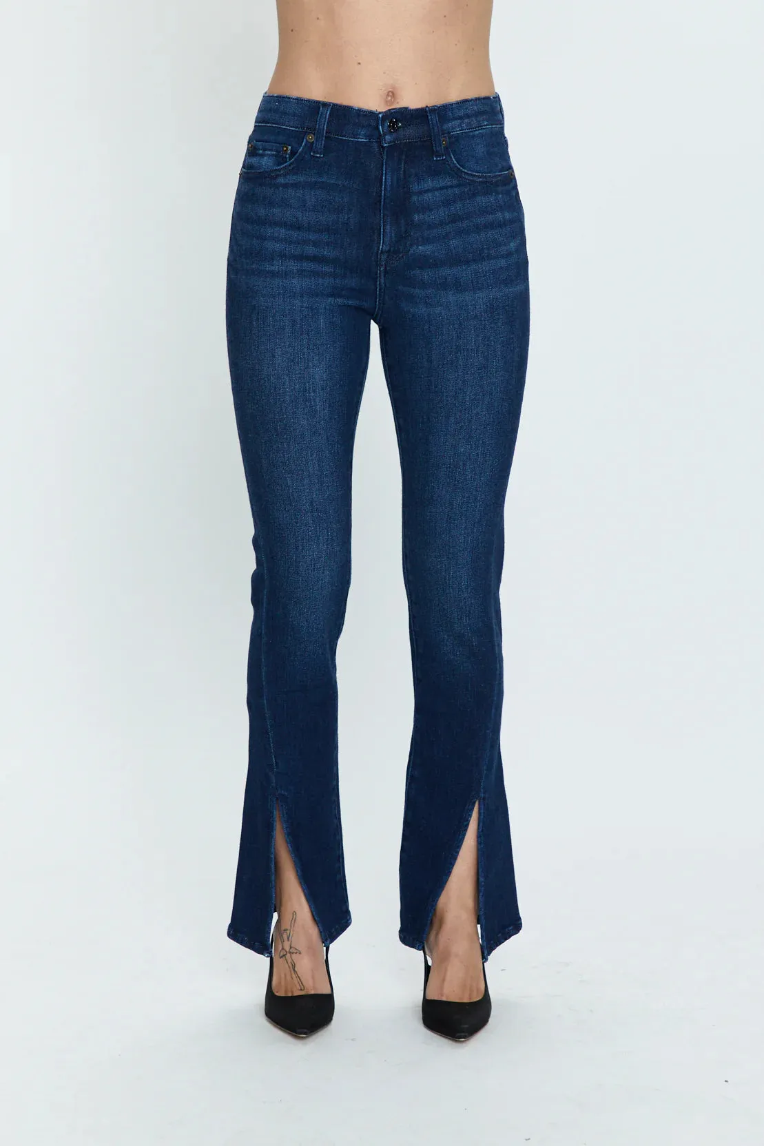 PIS Teagan High Rise Vented Cigarette Jeans in Urban Spree