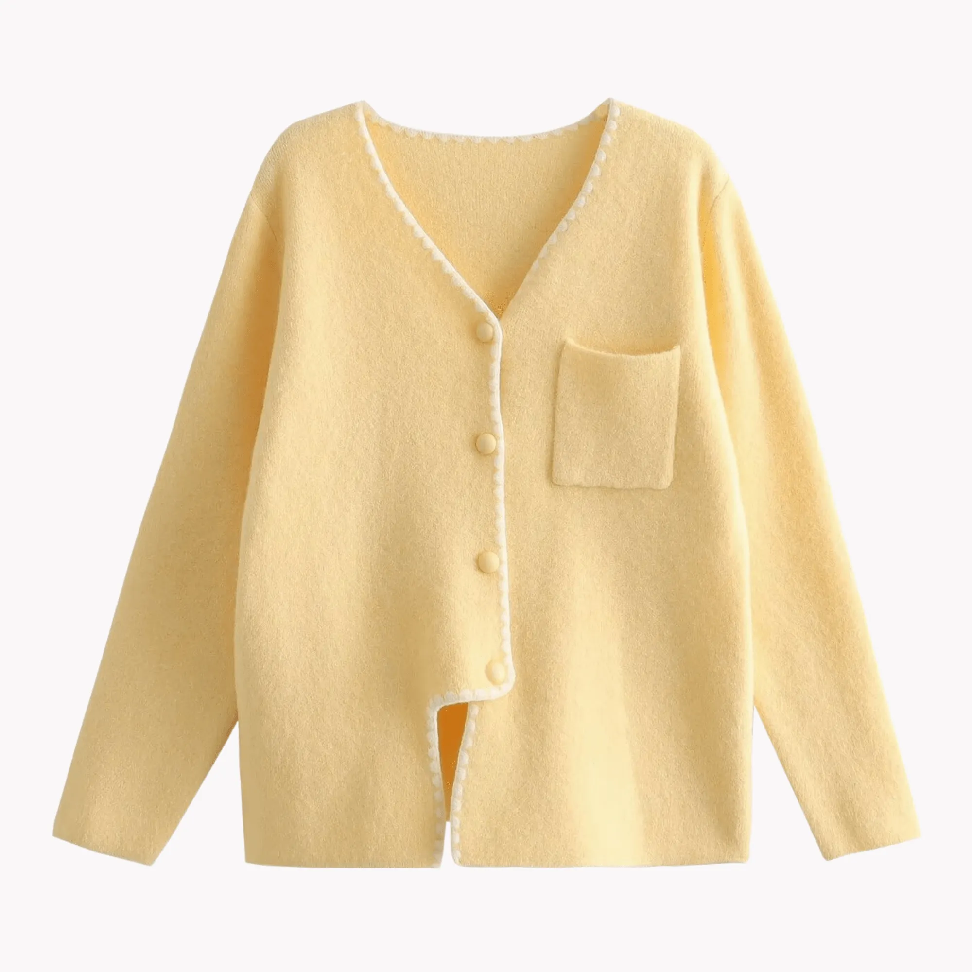 Pre Order:  Stitched Edge Accent Knit Sweater