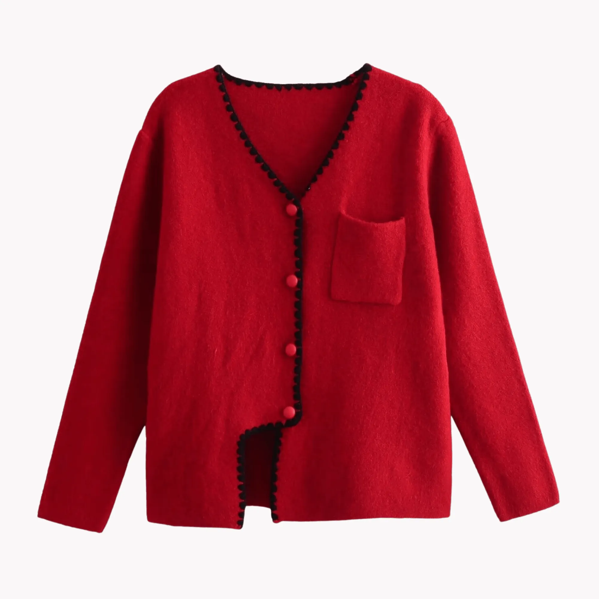 Pre Order:  Stitched Edge Accent Knit Sweater