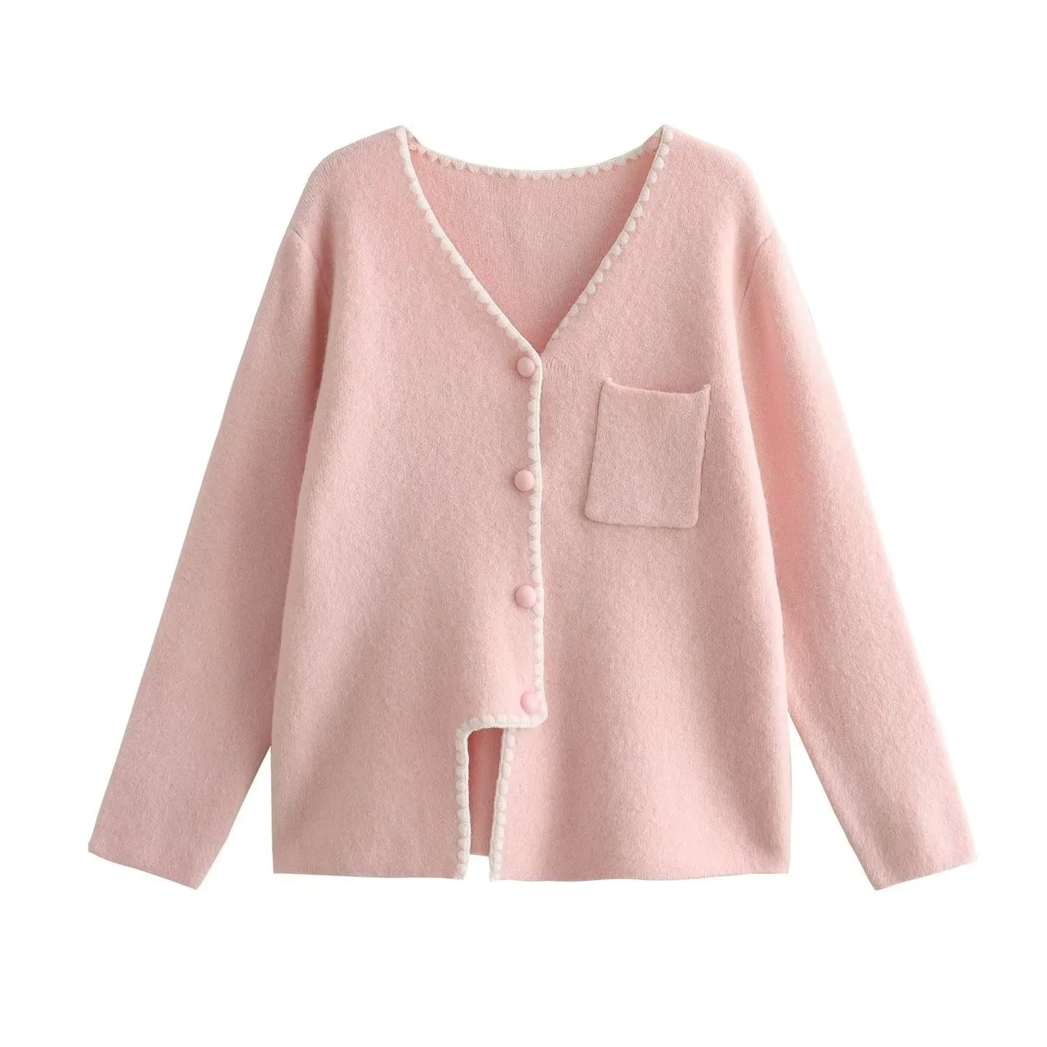 Pre Order:  Stitched Edge Accent Knit Sweater