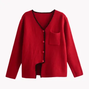 Pre Order:  Stitched Edge Accent Knit Sweater