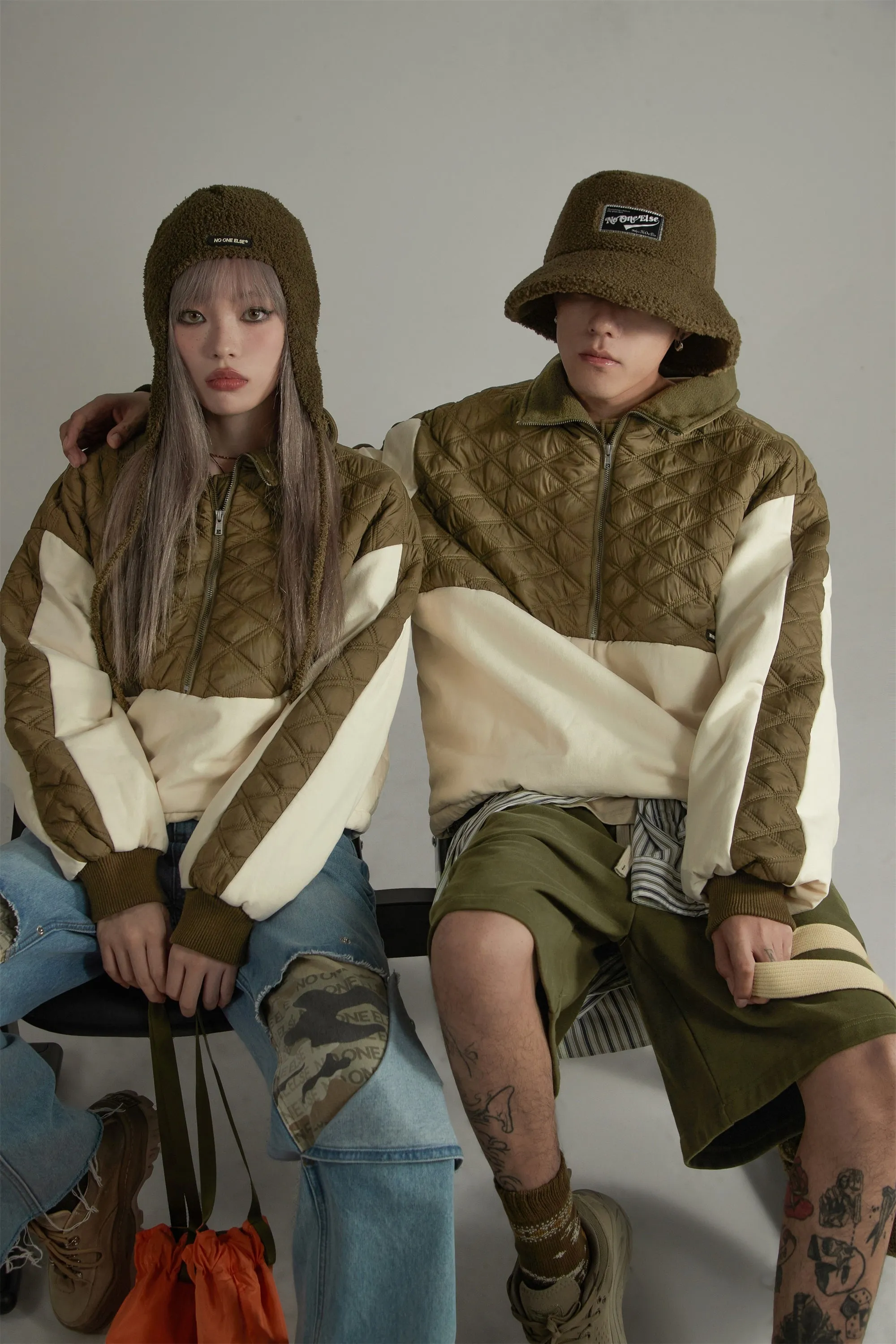 Quilt Padded Half Zip-Up Anorak