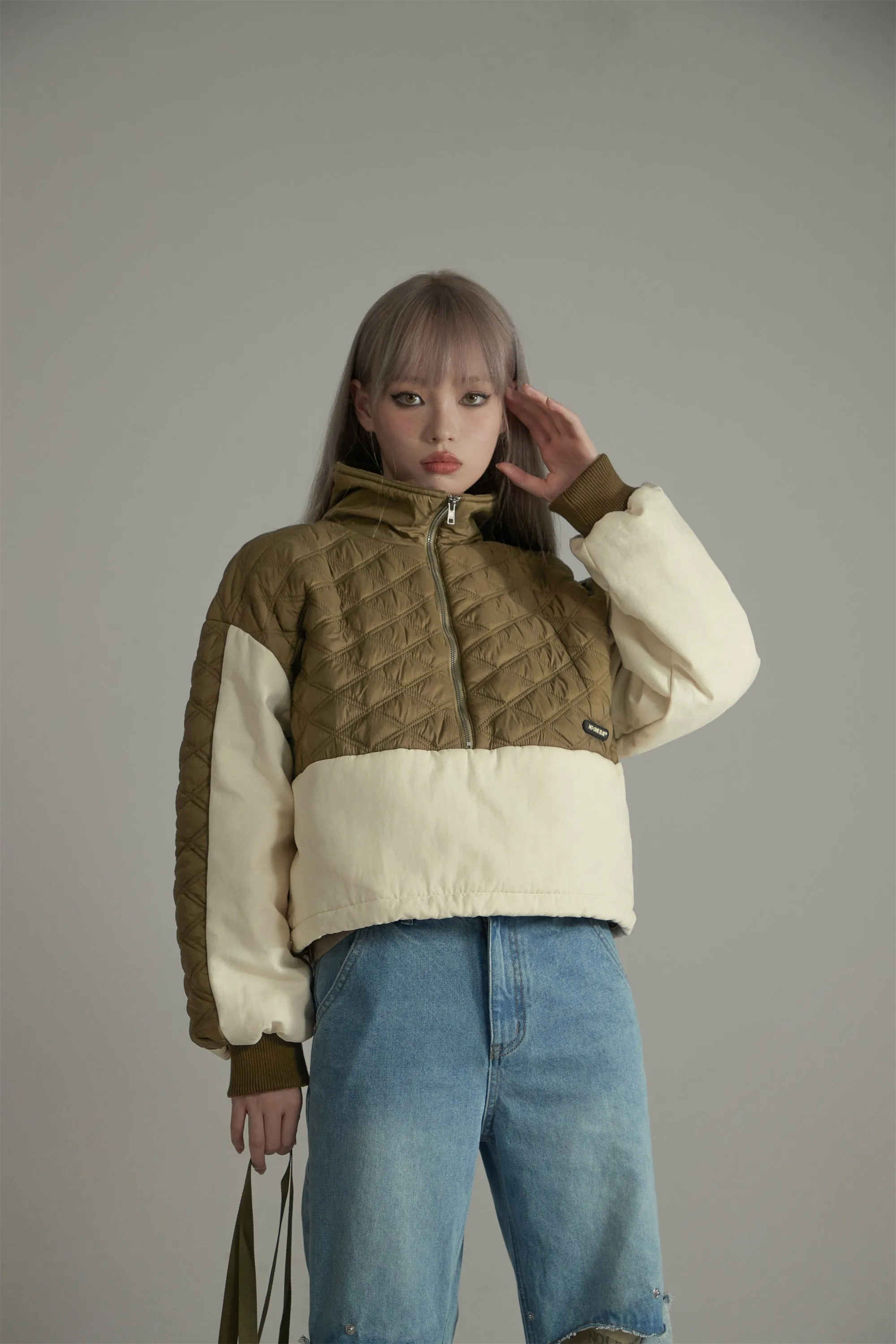 Quilt Padded Half Zip-Up Anorak