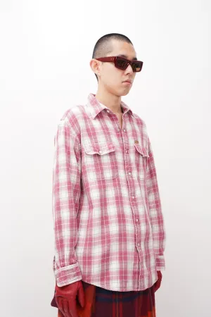 "ORVIS" -Check Print Flannel L/S Shirts-