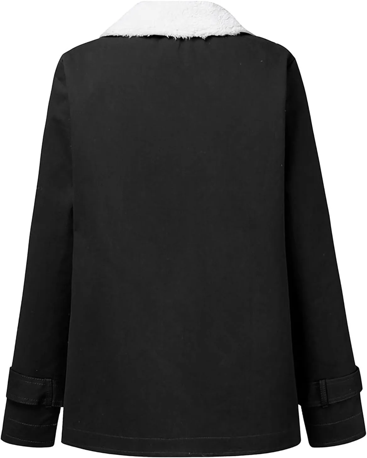 QWENTMTNTY Winter Coats for Women Fleece Lined Plus Size Sherpa Jacket Fashion Lapel Thicken Coat Thermal Outerwear Pockets