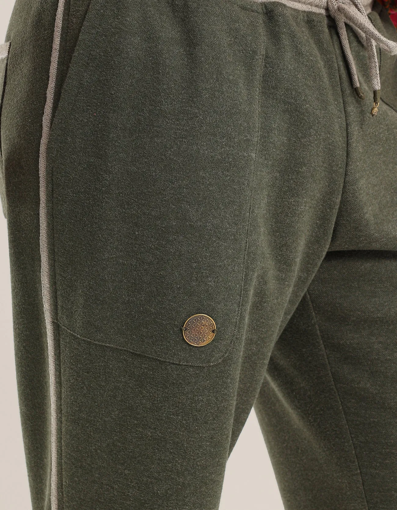 Reversible straight leg pants with elastic waistband