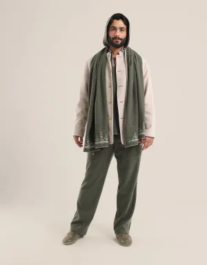 Reversible straight leg pants with elastic waistband
