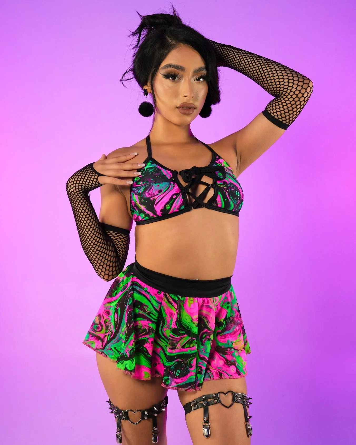 Rolita Couture X RW Acid Waves Mini Skirt