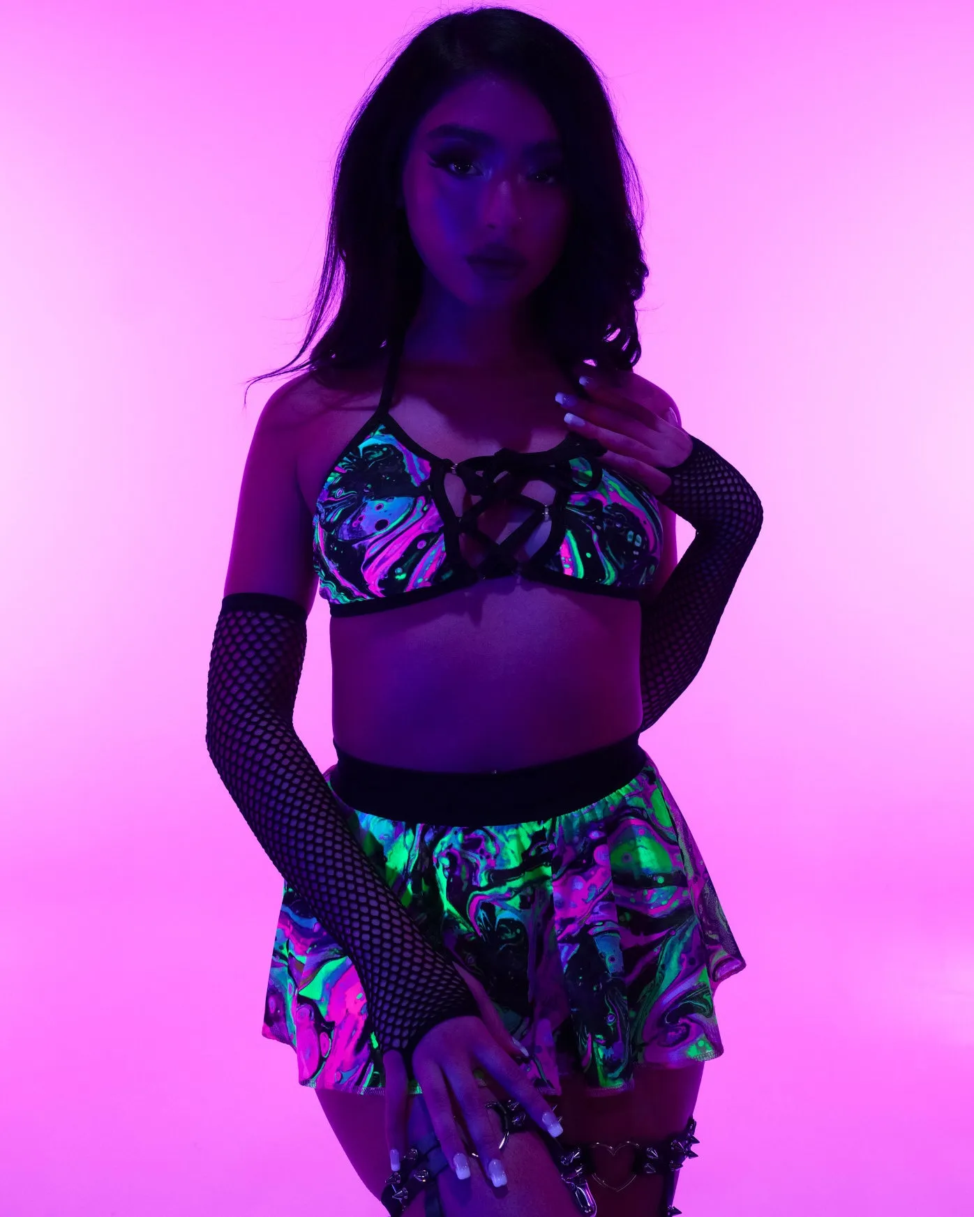 Rolita Couture X RW Acid Waves Mini Skirt