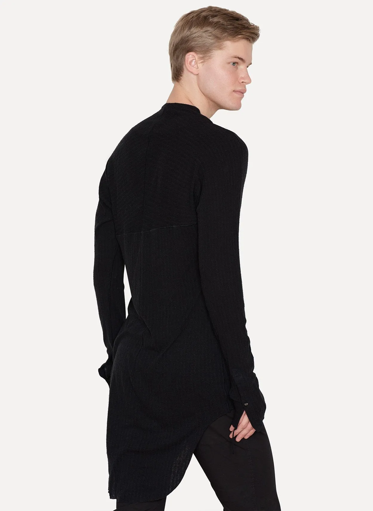 Rough Silk Henley Long Sleeve