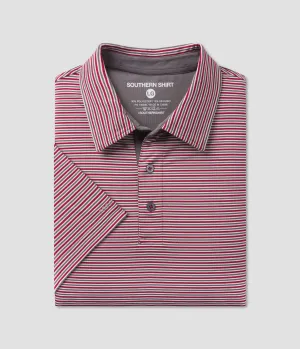 Scoreboard Stripe Polo - Red Coal