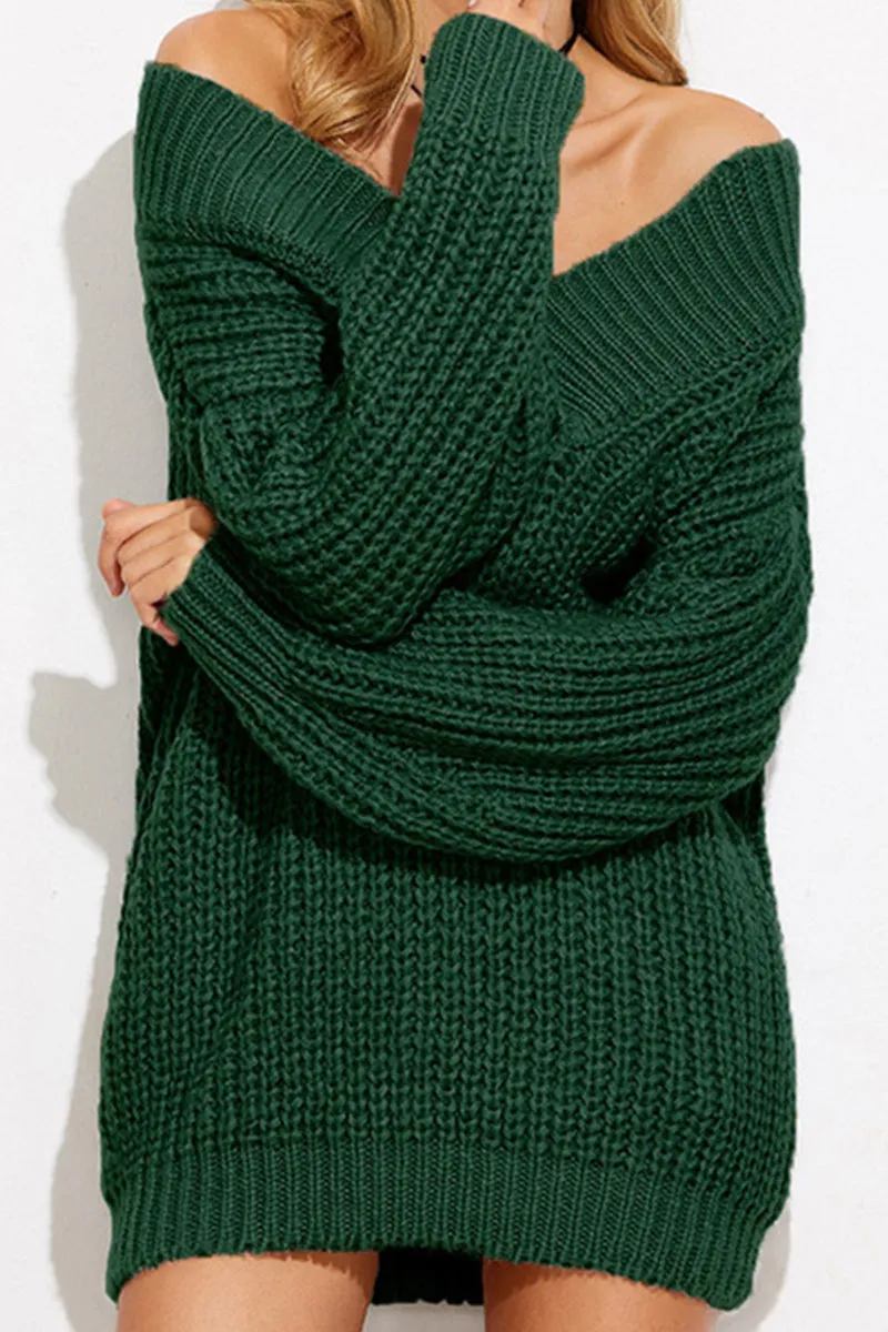 Sexy Casual Solid Patchwork V Neck Sweaters(3 Colors)