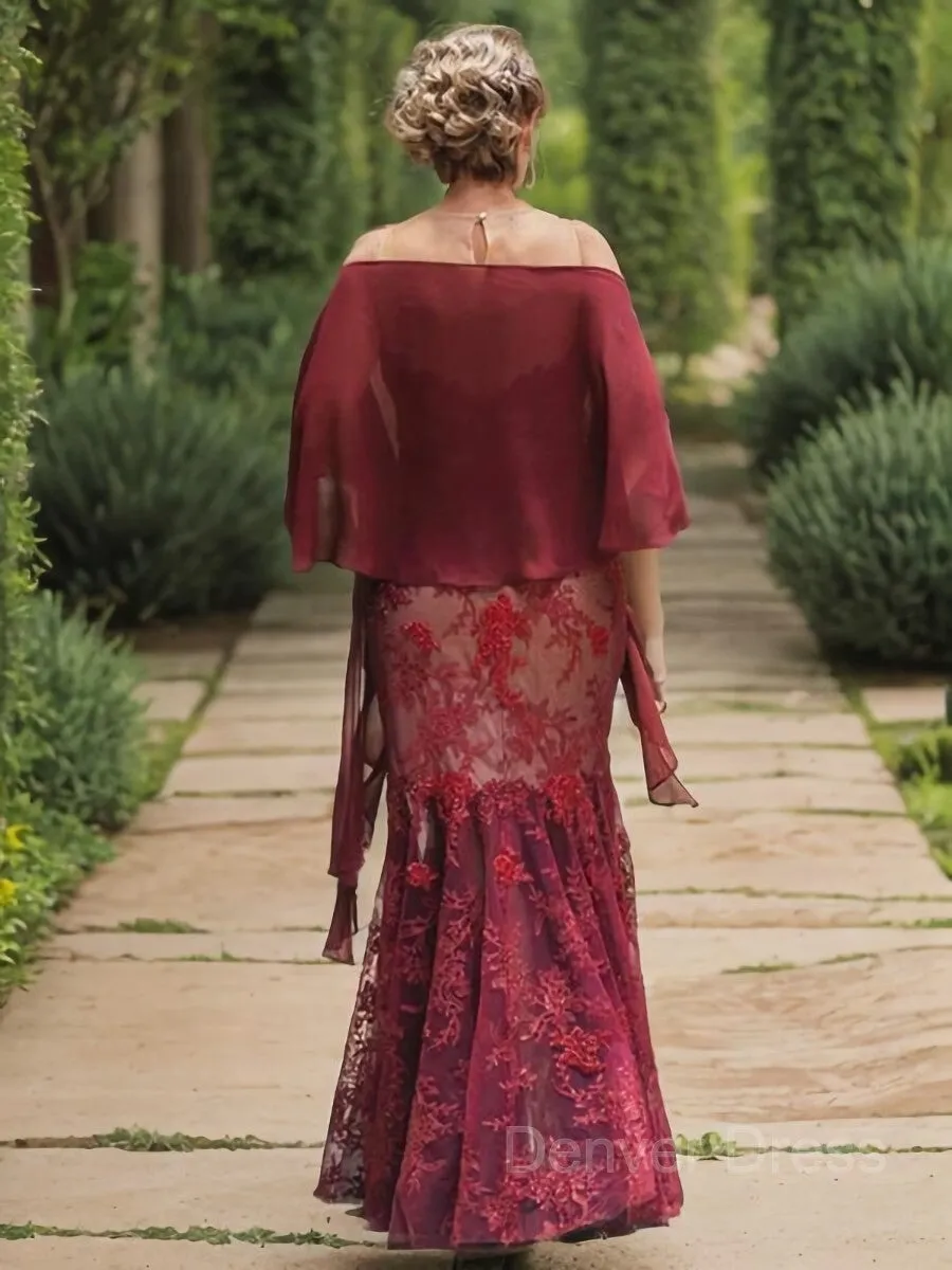 Sheath Scoop Floor-Length Lace Mother of the Bride Dresses With Appliques Lace