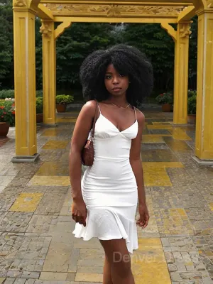 Sheath V-neck Short Stretch Crepe Homecoming Dresses With Ruffles