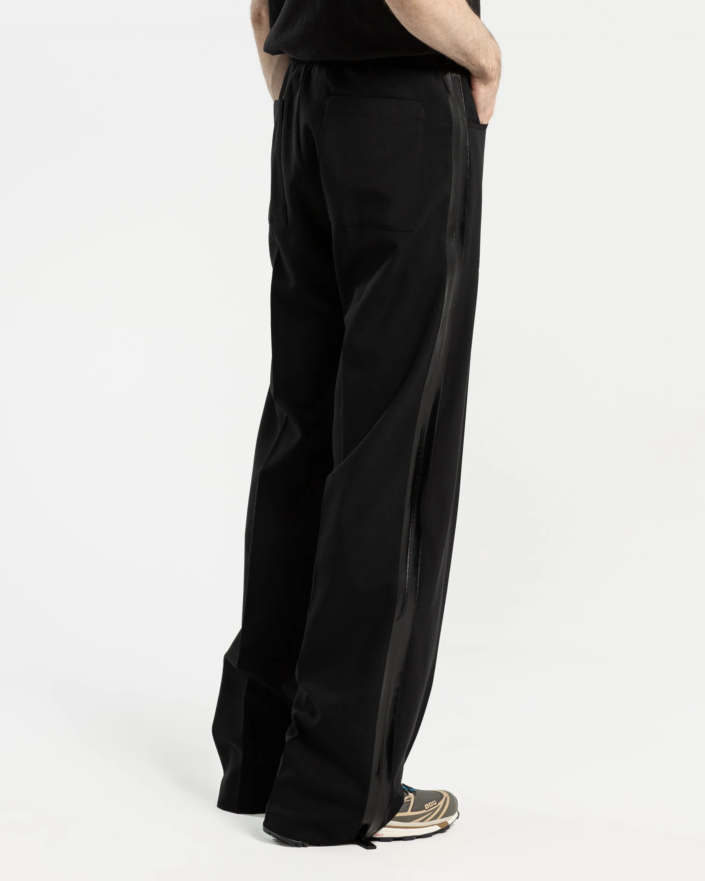 Shiny Side Zip Pants in Black