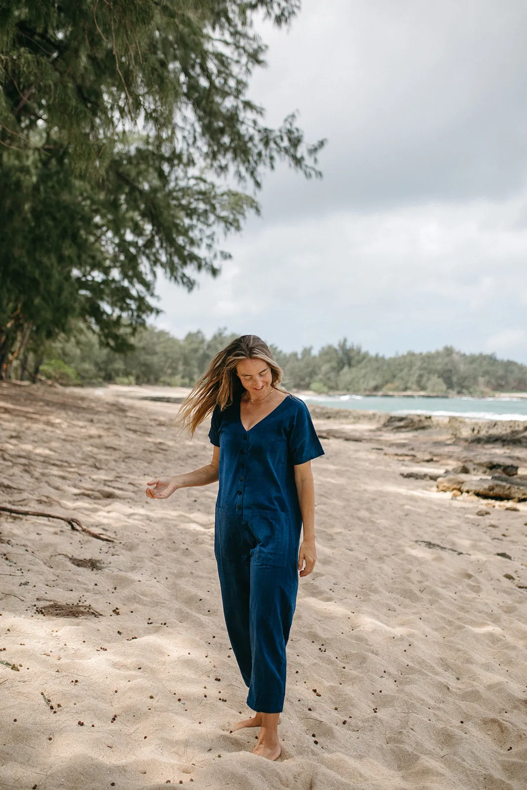 Short Sleeve Light Indigo Jumpsuit (XS-XL)