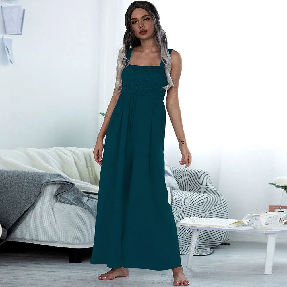 Sleeveless Spaghetti Strap Wide Legs Jumpsuits