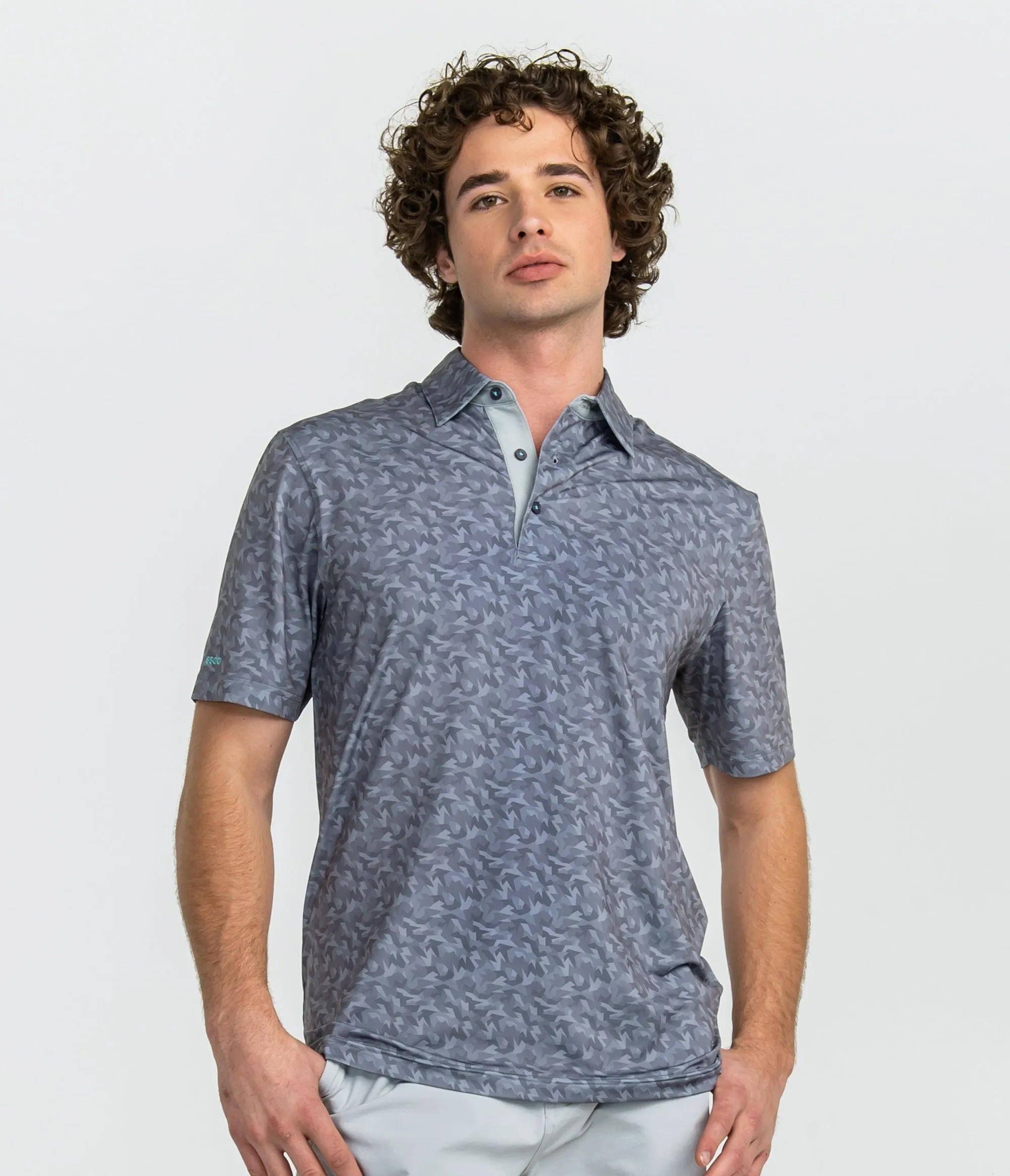 Smokescreen Printed Polo - Smokescreen