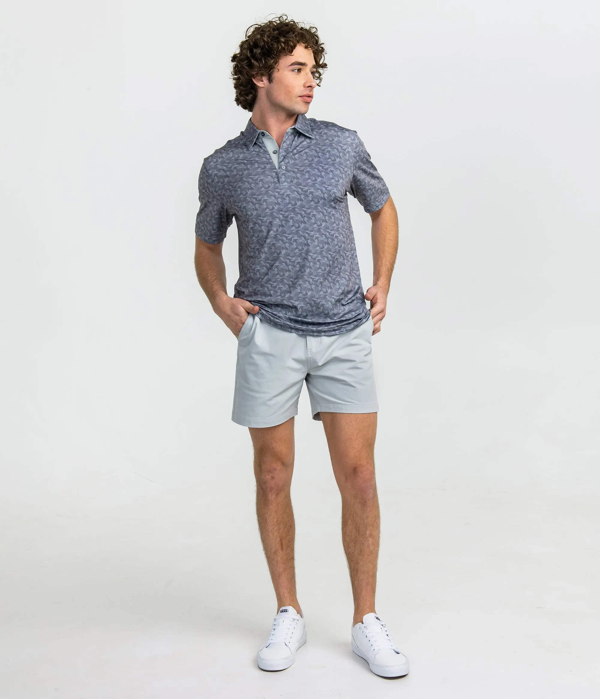 Smokescreen Printed Polo - Smokescreen
