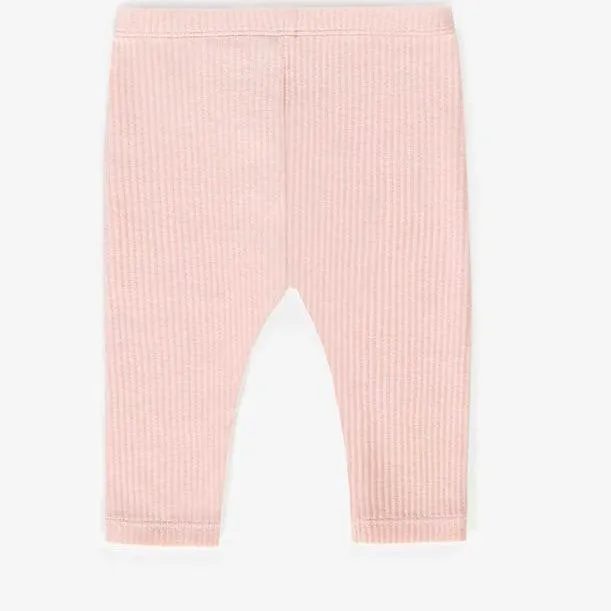 Souris Mini Organic Cotton Henley Collar Bodysuit   Leggings, Pink