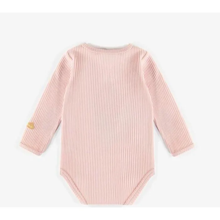 Souris Mini Organic Cotton Henley Collar Bodysuit   Leggings, Pink