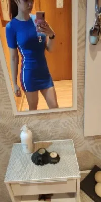 South Korea Sexy Cotton Summer Short Sleeve Dress