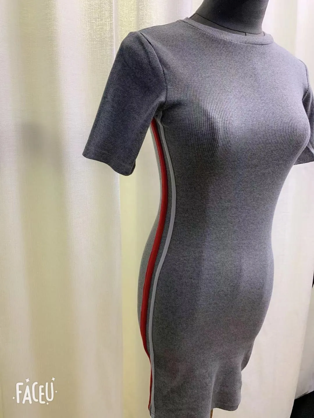 South Korea Sexy Cotton Summer Short Sleeve Dress