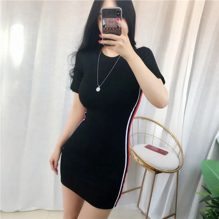 South Korea Sexy Cotton Summer Short Sleeve Dress