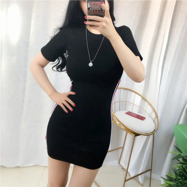 South Korea Sexy Cotton Summer Short Sleeve Dress