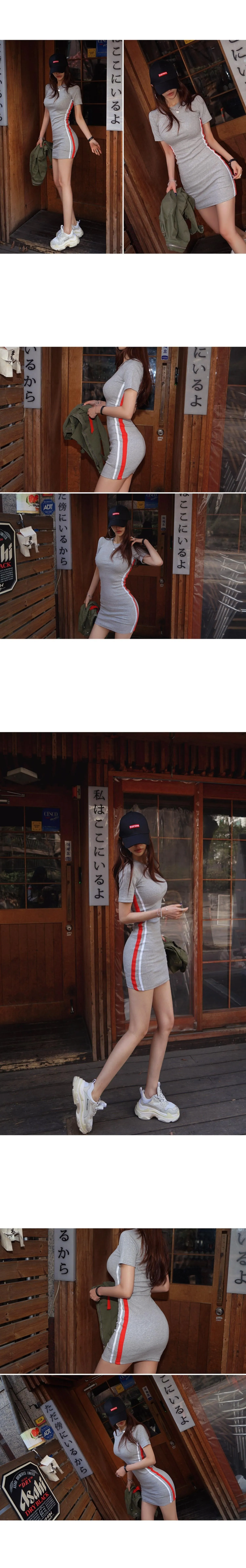 South Korea Sexy Cotton Summer Short Sleeve Dress
