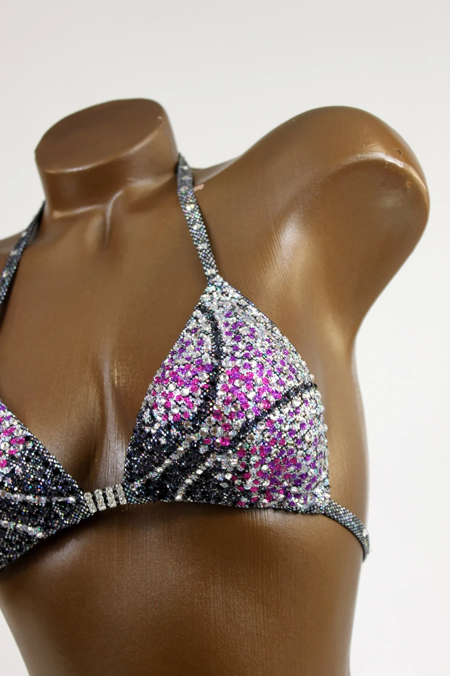 Sparkling Silver Figure Competition Suit