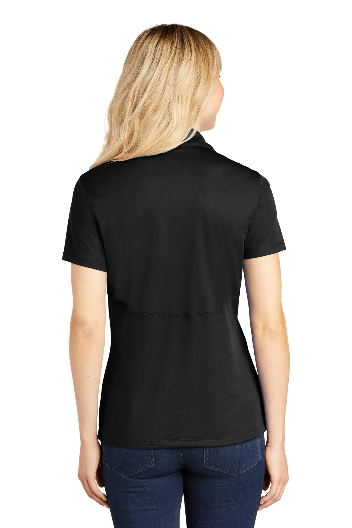 Sport-Tek Ladies Micropique Branded Sport-Wick Polos, Black