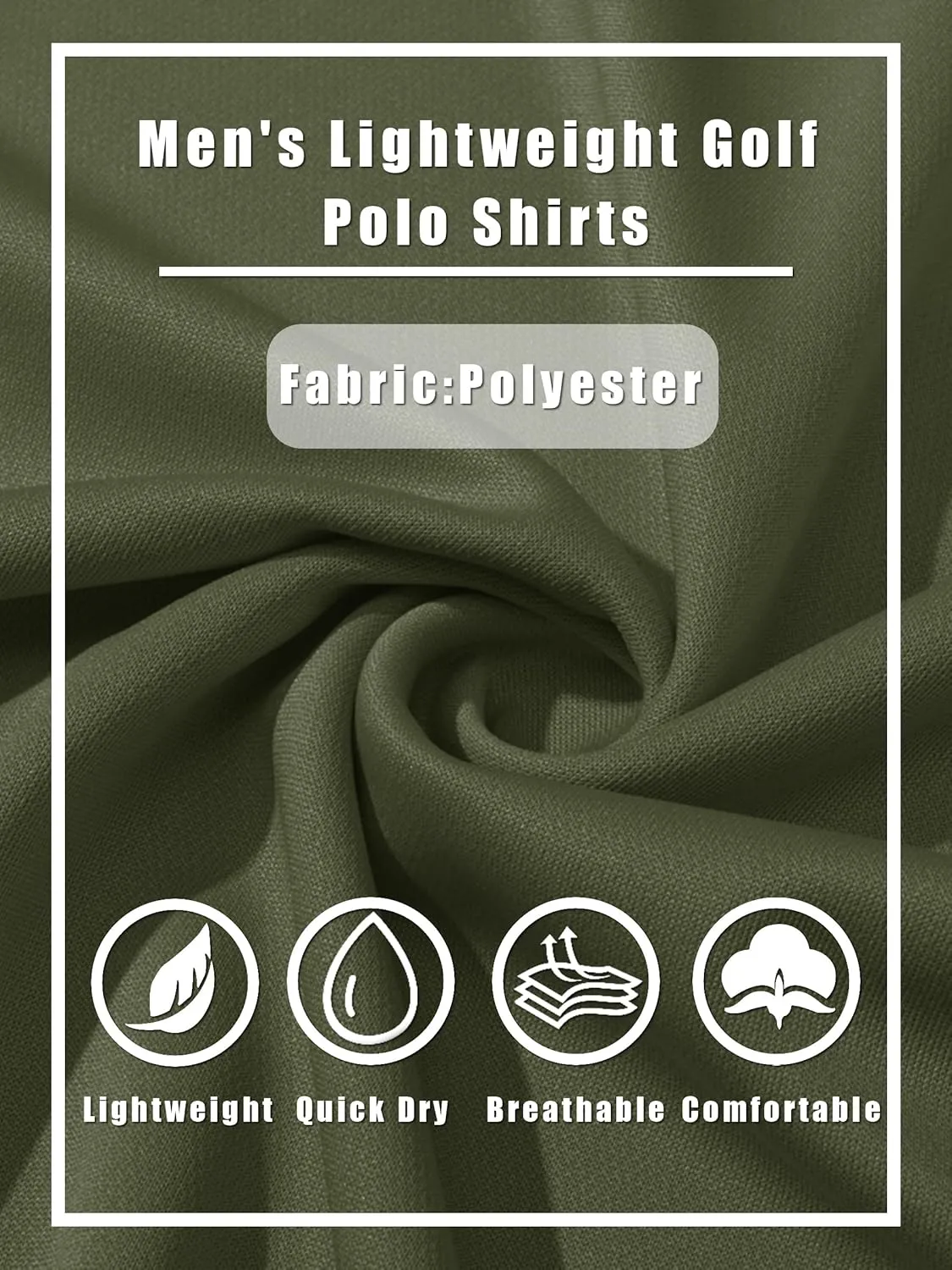 TACVASEN Men's Polo Shirts Long Sleeve Golf Quick Dry Moisture Wicking Lightweight Casual Shirt with 3-Buttons
