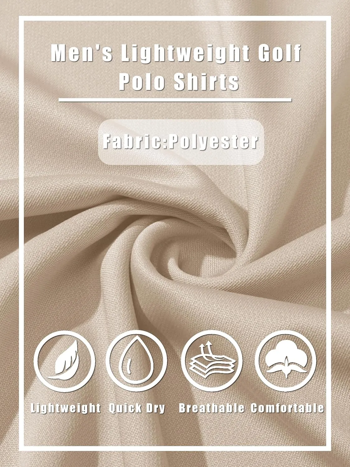TACVASEN Men's Polo Shirts Long Sleeve Golf Quick Dry Moisture Wicking Lightweight Casual Shirt with 3-Buttons